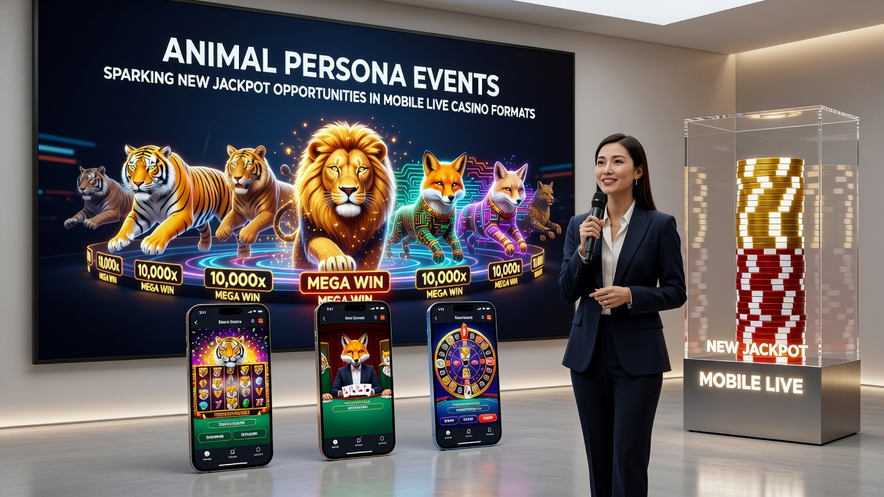 Mobile Live-Casino-Session mit Tier-Avataren und aktiviertem Jackpot-Pool
