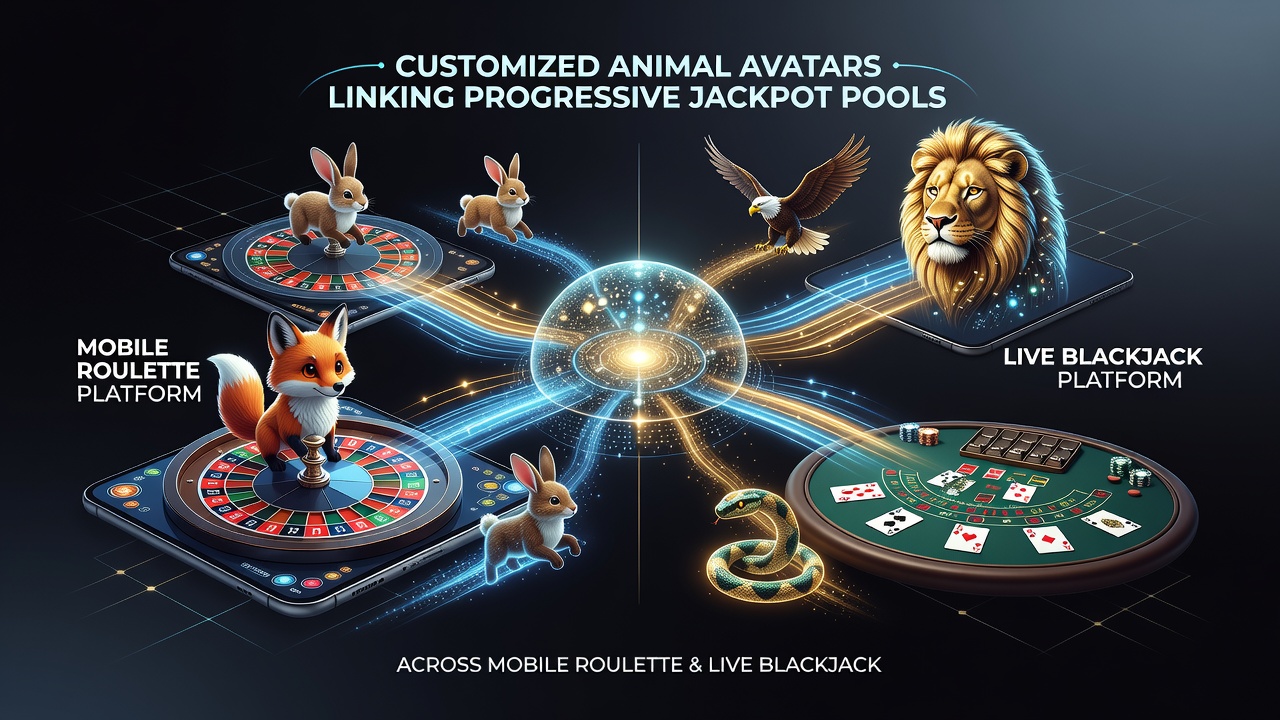 Verknüpfte progressive Jackpot-Pools durch Tier-Avatare in mobilen Roulette- und Live-Blackjack-Umgebungen